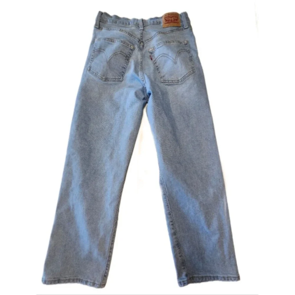 Levi's Light Wash Ribcage Straight Ankle, Button Fly, Denim Jeans 29